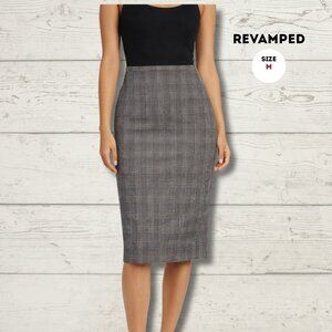 Revamped Checkered Pencil Skirt | Size Medium | Classic Plaid | 26” Length